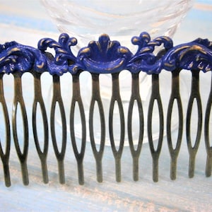 Large Cobalt Blue Patina Filigree Hair Comb - Vintage Inspired/Shabby Chic/Bohemian/Hair Accessory/Bridesmaids Gifts/Bridal Hair Accessory