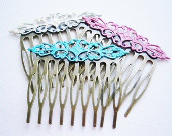 One Medium Patina Filigree Hair Comb - Vintage Inspired/Shabby Chic/Bohemian/Hair Accessory