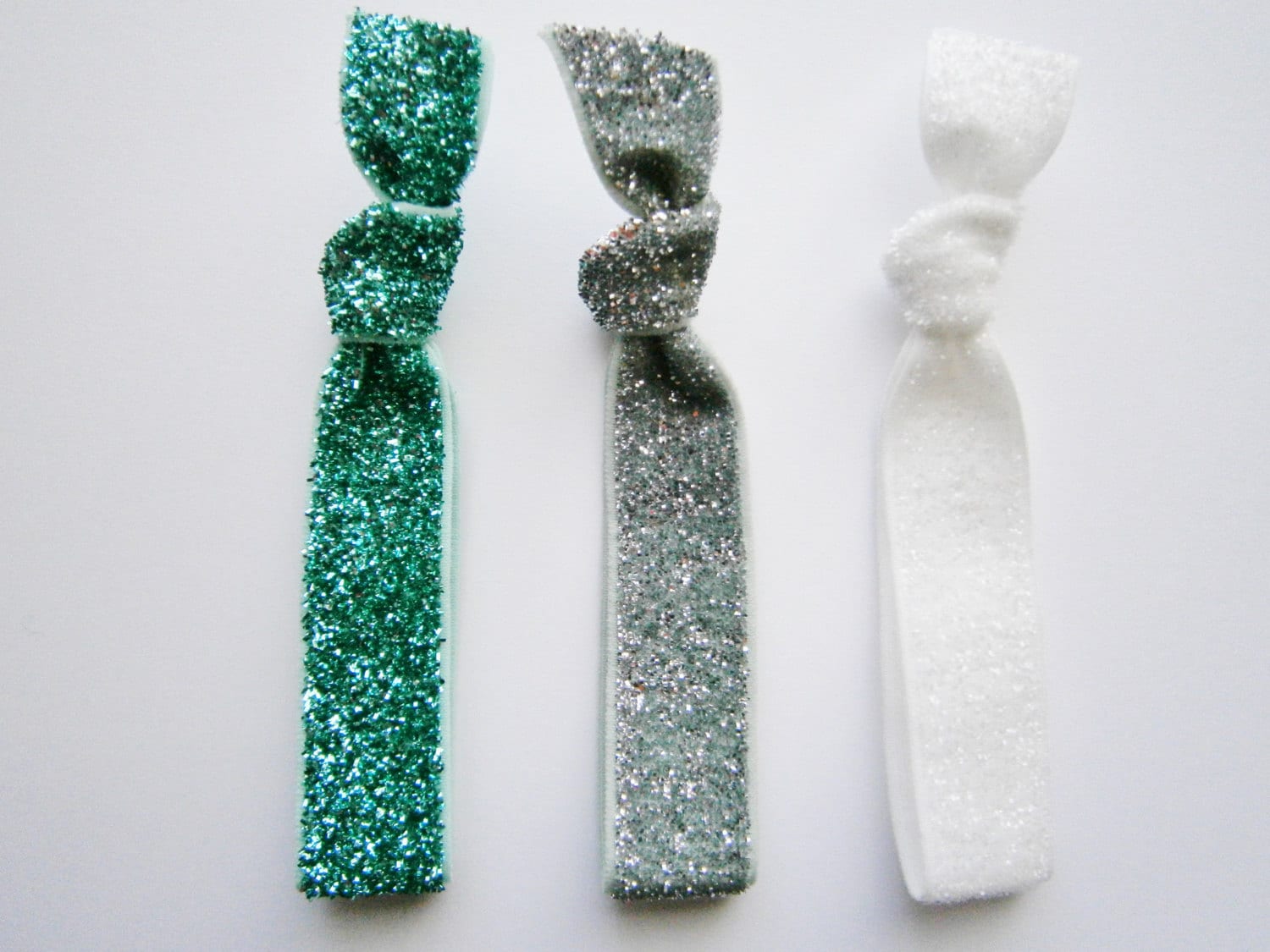 Set of 3 Glitter Hair Tie Package by Crimson Rose Cottage Turquoise