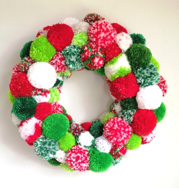 DIY Wreath Using A Pom Pom Garland - The Shabby Tree