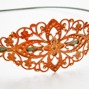 Garnet Patina Filigree Headband - Hair Accessory, Bridesmaid Gift, Family Pictures, Stocking Stuffer