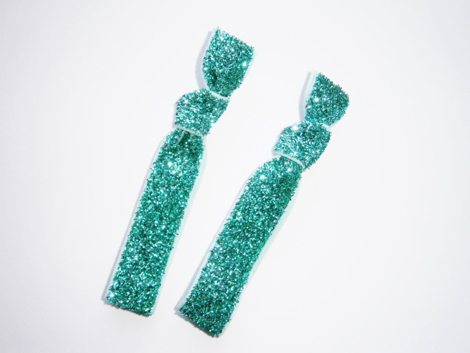 Set of 2 Glitter Hair Tie Package by Crimson Rose Cottage Turquoise
