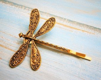 Vintage brass boho hair accessory clip Antique Bronze Set of 2 Filigree Flower Bobby Pins, Flower  main image 3