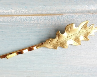 Leaf Hair Pin Gold/Leaf Bobby Pin/Leaf Hair Clip/Woodland Leaf Hair Pin/Woodland Hair Clip/Nature Hair Clip/Wedding Hair Accessories