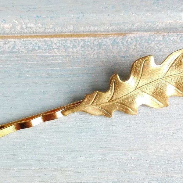 Leaf Hair Pin Gold/Leaf Bobby Pin/Leaf Hair Clip/Woodland Leaf Hair Pin/Woodland Hair Clip/Nature Hair Clip/Wedding Hair Accessories