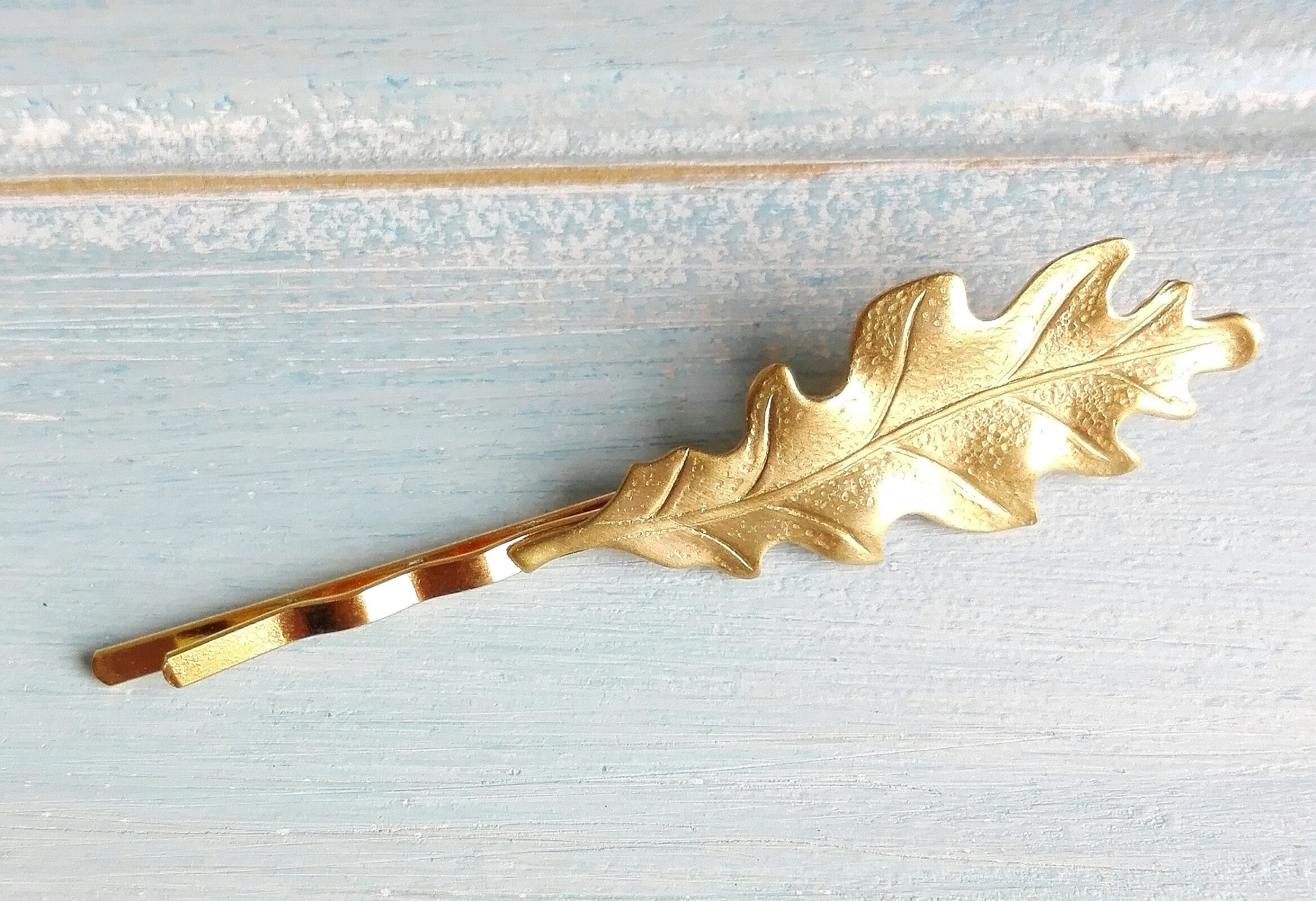 Leaf Hair Pin Gold/Leaf Bobby Pin/Leaf Hair Clip/Woodland Leaf Hair Pin