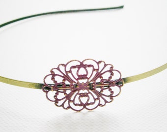 Purple Orchid Patina Filigree Headband - Hair Accessory/Bridesmaid Gift/Family Pictures/Stocking Stuffer/Bohemian/Vintage Style/Shabby Chic