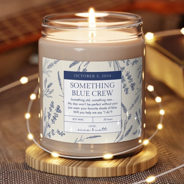 Something Blue Crew Proposal | Something Blue Proposal Gift | Custom Something Blue Gift | Will You Be My Something Blue | Soy Candle, 9oz