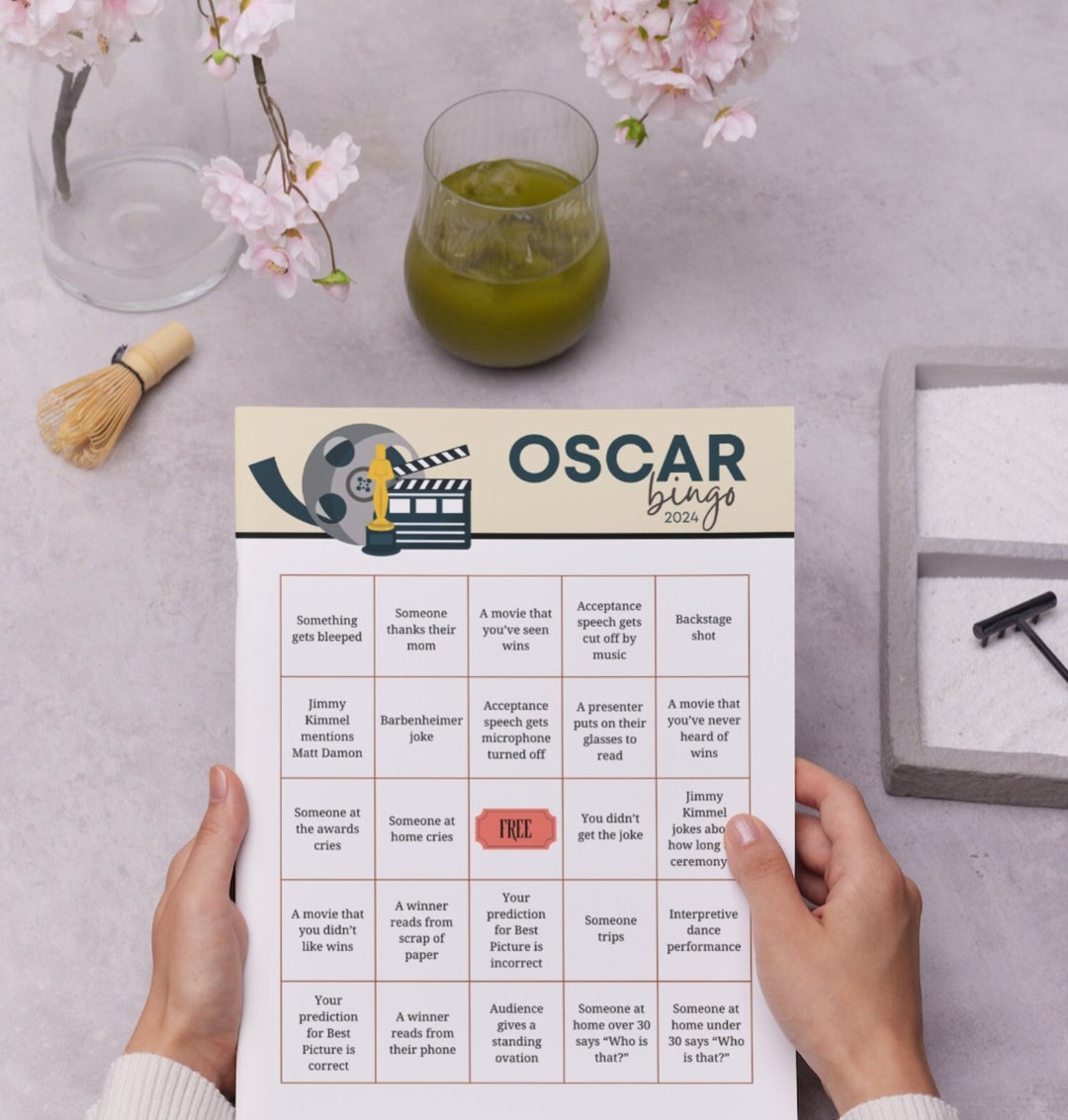 Oscar Bingo Printable Bingo Card for Oscars 2024 Instant Download Print ...