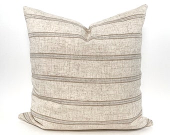 Neutral stripe pillow cover