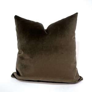 Mushroom brown velvet pillow cover
