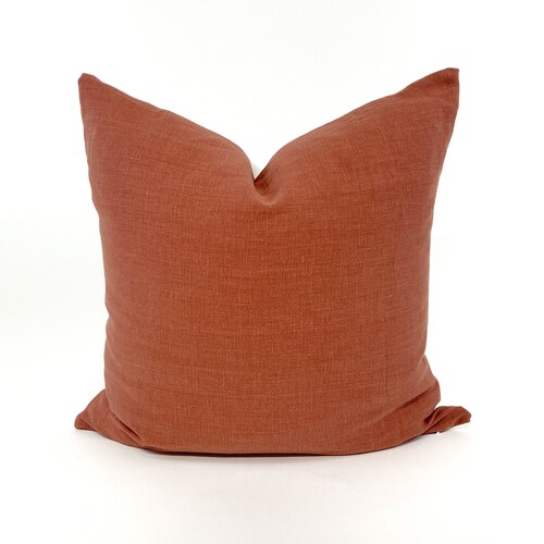 Rust Linen Pillow Cover Etsy