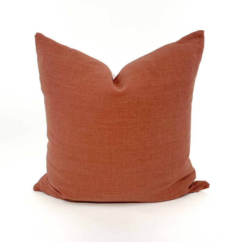 Rust Linen Pillow Cover Etsy