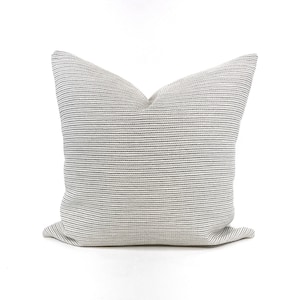 Two-toned woven gray stripe pillow cover