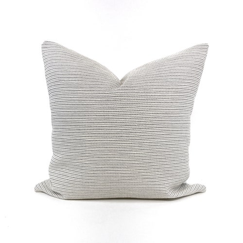 Twotoned Woven Gray Stripe Pillow Cover Etsy