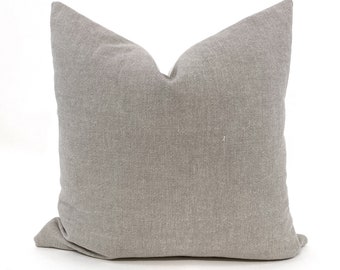 gray linen pillow