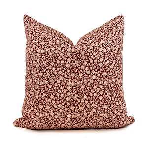 Rust floral pillow cover