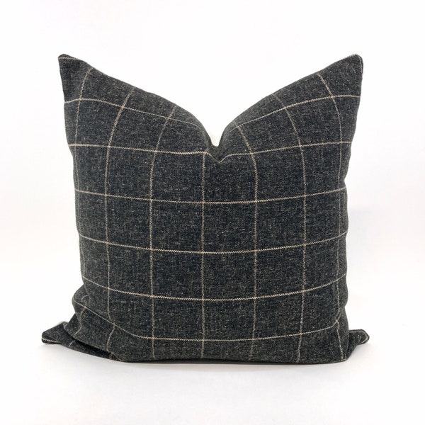 Housse de coussin anthracite