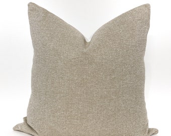 Beige tweed pillow cover