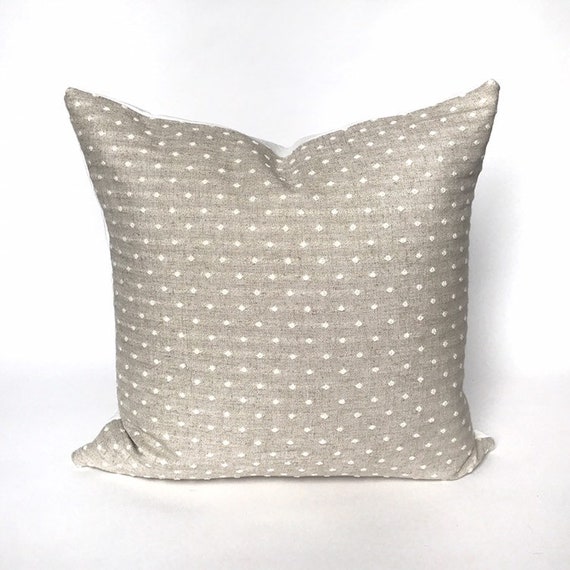 Flax and cream dot pillow cover | Etsy LORETTA Neutral Swiss Dot Pillow Cover