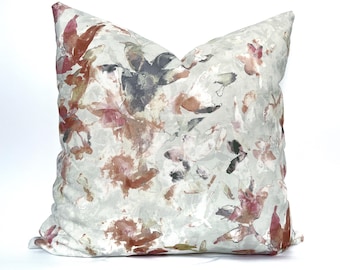 Watercolor floral pillow cover