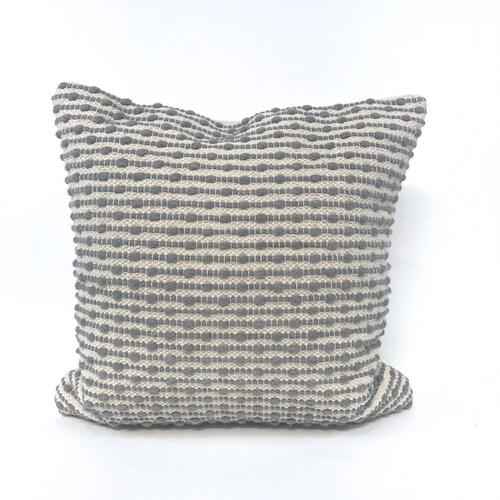 Beige and Gray Woven Stripe Pillow Cover Etsy
