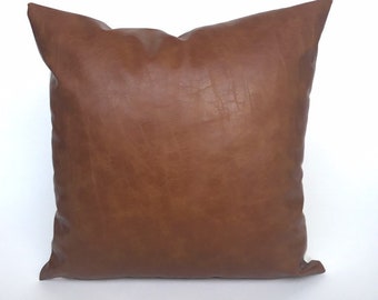leather pillows etsy