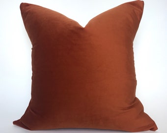 Capa de almofada de veludo - abóbora - ferrugem - laranja