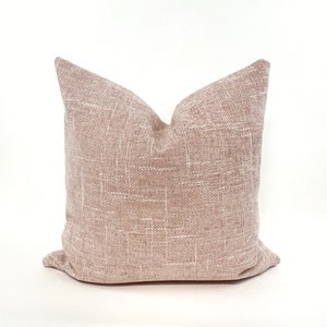 Blush chenille pillow cover
