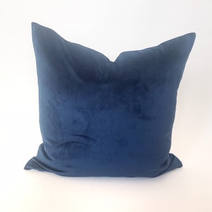 Dark cobalt blue velvet pillow cover