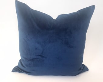 Dark cobalt blue velvet pillow cover