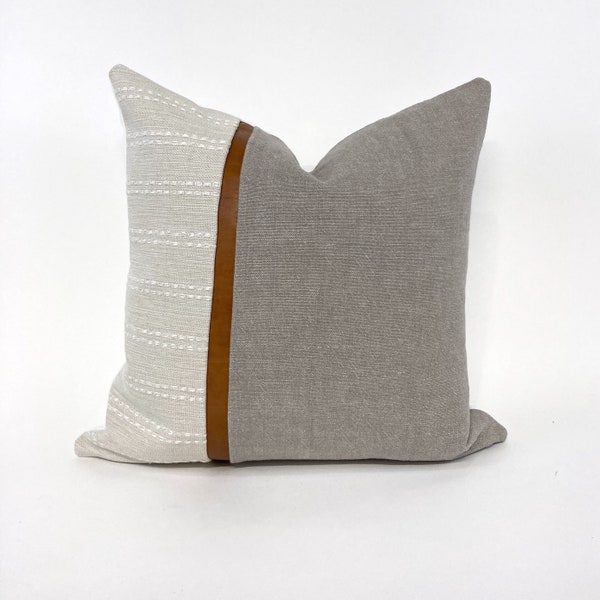 Cream and Gray Pillow Etsy