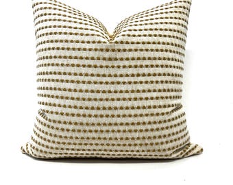Housse de coussin à rayures tissées en lin et blé