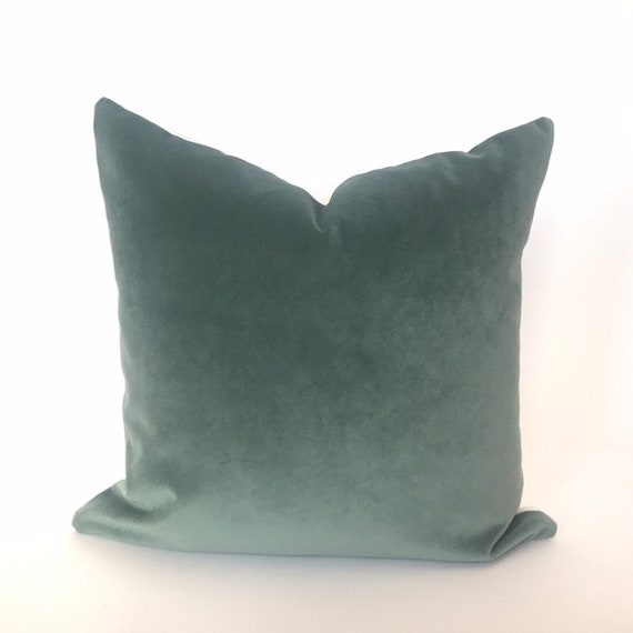 Jade green velvet pillow cover | Etsy Hunter Green Strie Velvet Pillow Cover