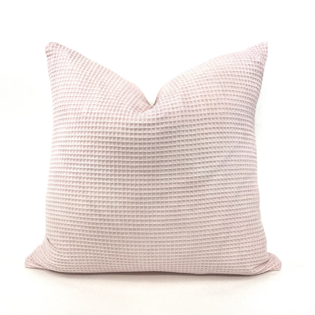 Blush Handdyed Waffle Knit Pillow Cover Etsy