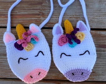 Crochet Unicorn Purse Pattern, Crochet Patterns, Unicorn lovers, Unicorn gift, Easy Crochet Patterns,