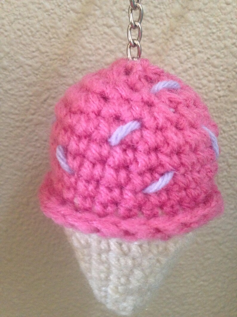 Ice Cream Cone Keychain Food Keychain Ice Cream Lover Etsy