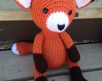 Fox doll, crochet fox doll, fox stuffed animal, fox plushie, kids toy, animal plushie, animal lovers