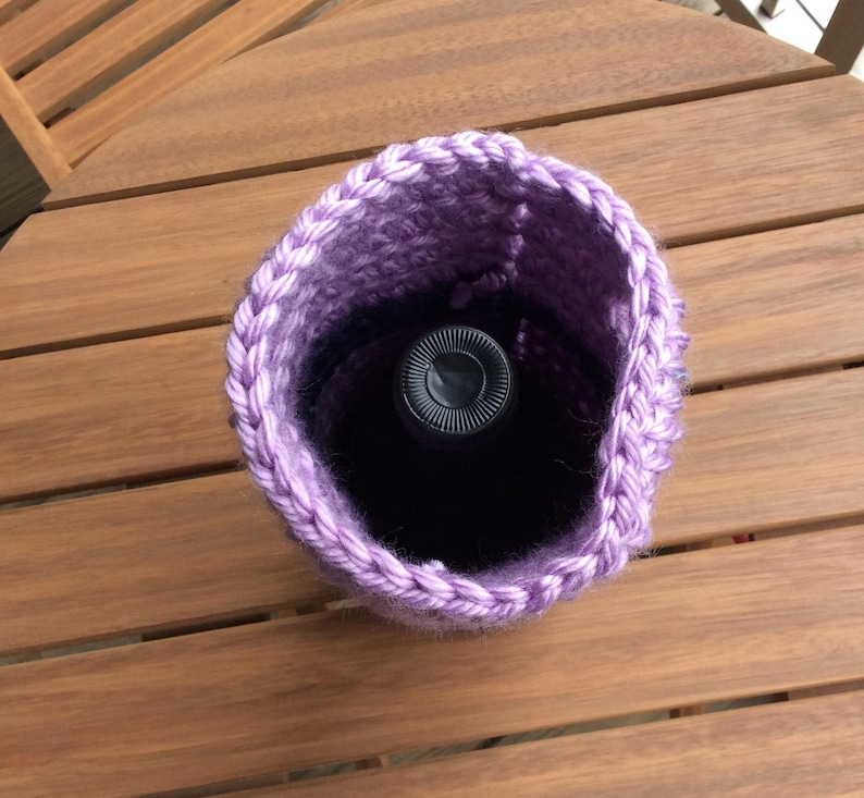 Wine Bottle Bag in Purple and Navy