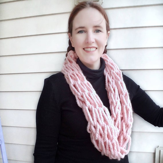 Arm Knit Infinity Scarf Etsy