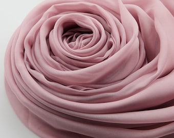 Pink Silk Scarf - Light Pink Silk Scarf - Misty Rose Mulberry Silk Chiffon Scarf - AS S-16