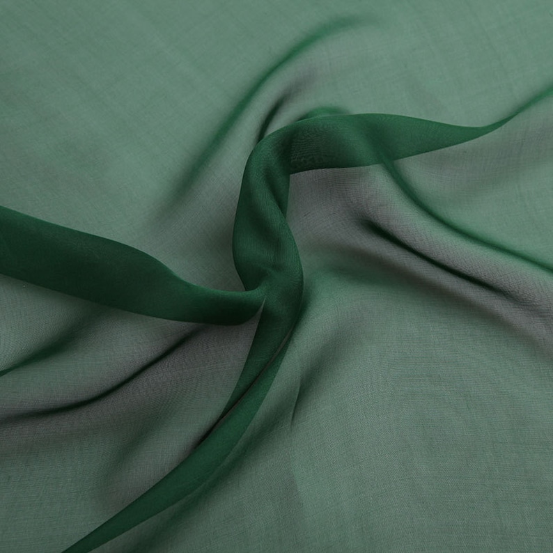 Dark Green Silk Chiffon Scarf Green Silk Chiffon Scarf - Etsy