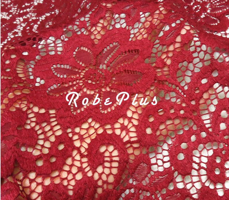 L58 Red lace fabric- White lace fabric- Black lace fabric-Premium Heavy Floral Lace Fabric Chemical Lace Fabric Green Lace fabric