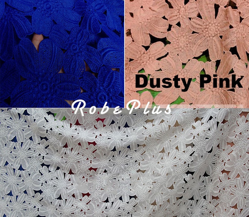Beige Lace -21 White Lace Purple Lace White Floral Lace Fabric Chemical Lace Fabric with Floral Petal Trim Yellow Lace Blue Lace