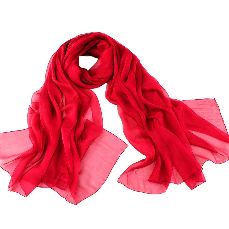 Red Chiffon Scarf Large Red Scarf Polyester Etsy