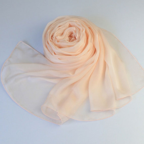 Peach silk scarf deals