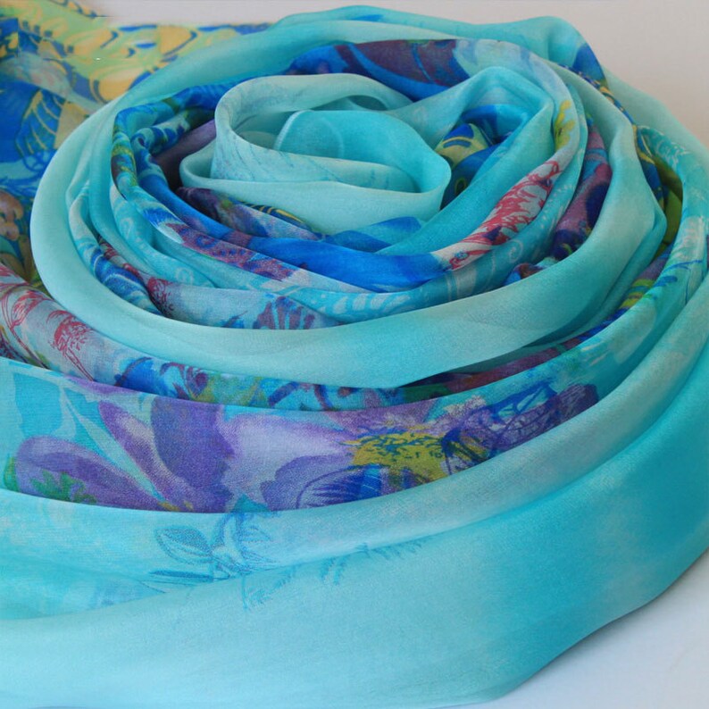 blue chiffon wrap