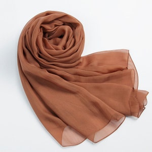 Peru Seide Schal - Sattel braun Seide Chiffon Schal - AS2015-41