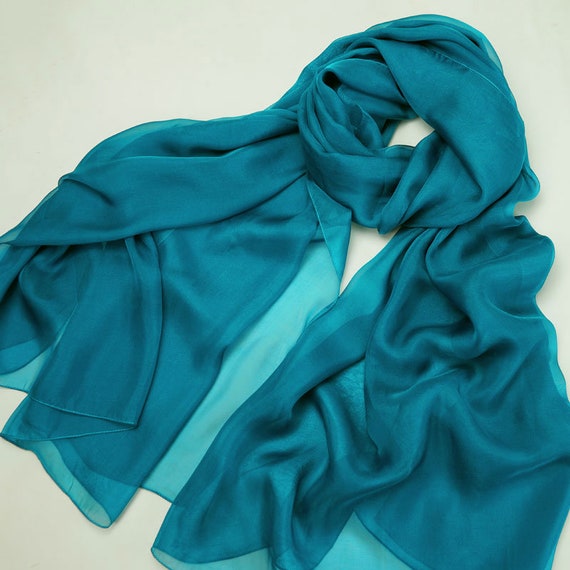 blue chiffon shawl