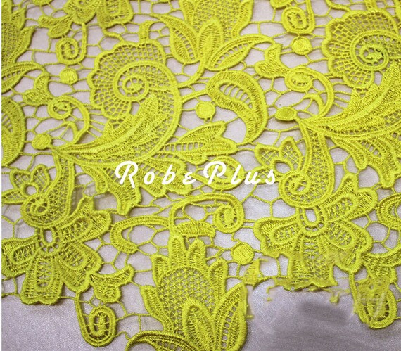 yellow lace fabric